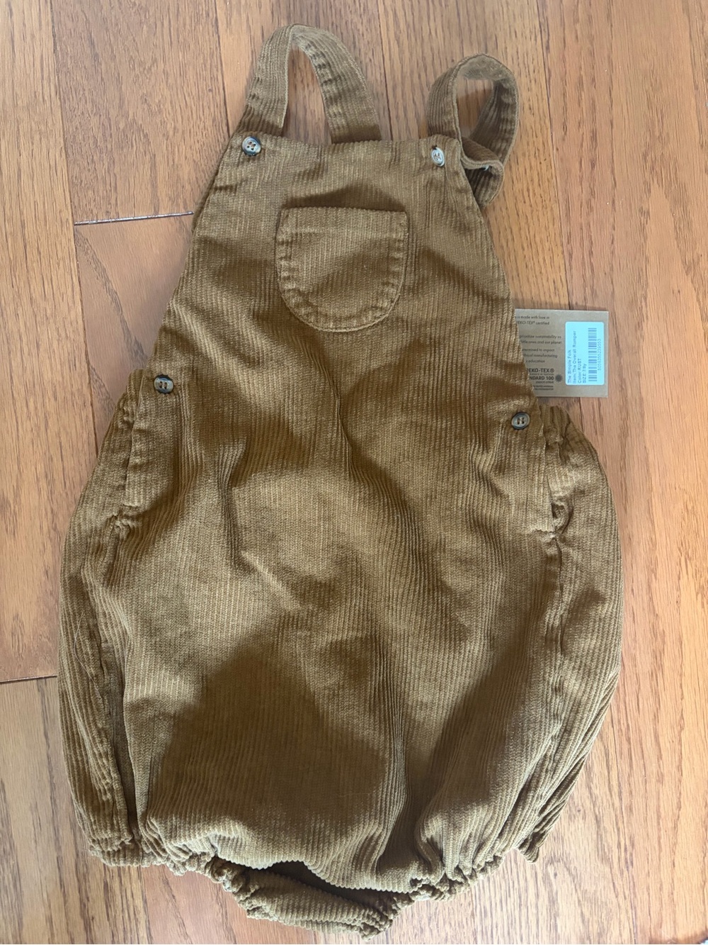 The Simple Folk Free Range Overall Romper Rust Organic Cotton Corduroy 7-8Y NWT - Picture 4 of 5